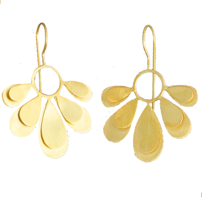 Euro Gold Daisy Drop Earrings B30