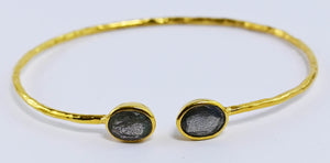 Euro Gold cuff bangle with gems- A21