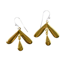 2 Tier Drop Earrings Gold Plated Brass