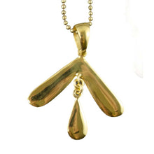 2 Tier Wing Pendant Gold Plated Brass