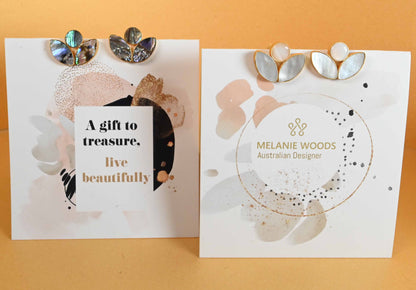 Diva Gold  Earrings Shell.  2 colorway's