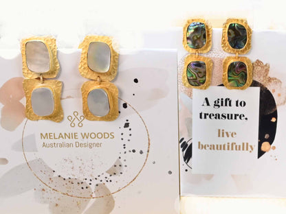 Diva Gold  Earrings Shell.  2 colorway's