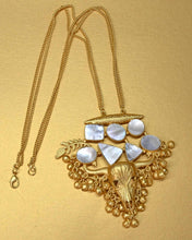 Diva Gold Toro Necklace with pure white mother of pearl Shell.