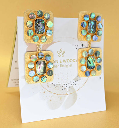 Diva Gold  Earrings Shell. 2 colourway's