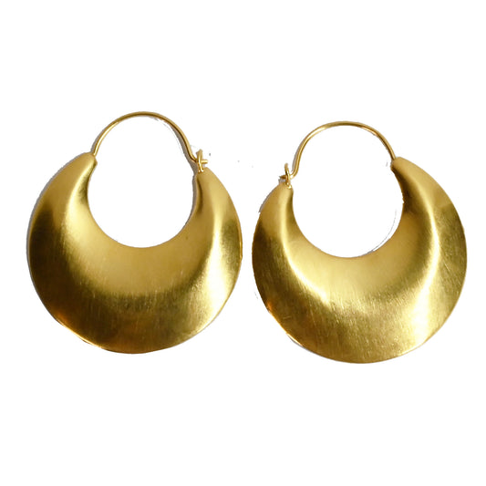 Euro Gold motif long hook Earrings B235b