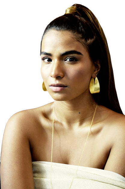 Euro Gold Wide Hoop Earrings B17