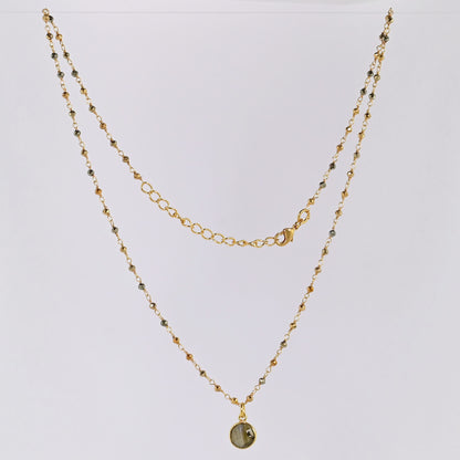 Euro Gold  Assorted Gemstones 45 cm plus 5 cm extender chain Necklace A1.