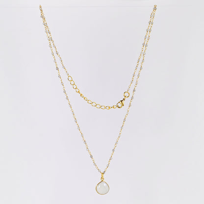 Euro Gold  Assorted Gemstones 45 cm plus 5 cm extender chain Necklace A1.