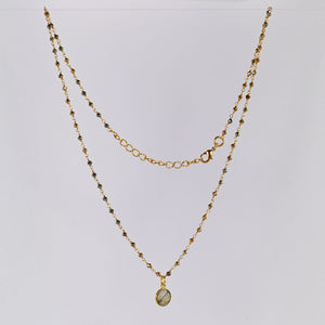 Euro Gold  Assorted Gemstones 45 cm plus 5 cm extender chain Necklace A1.