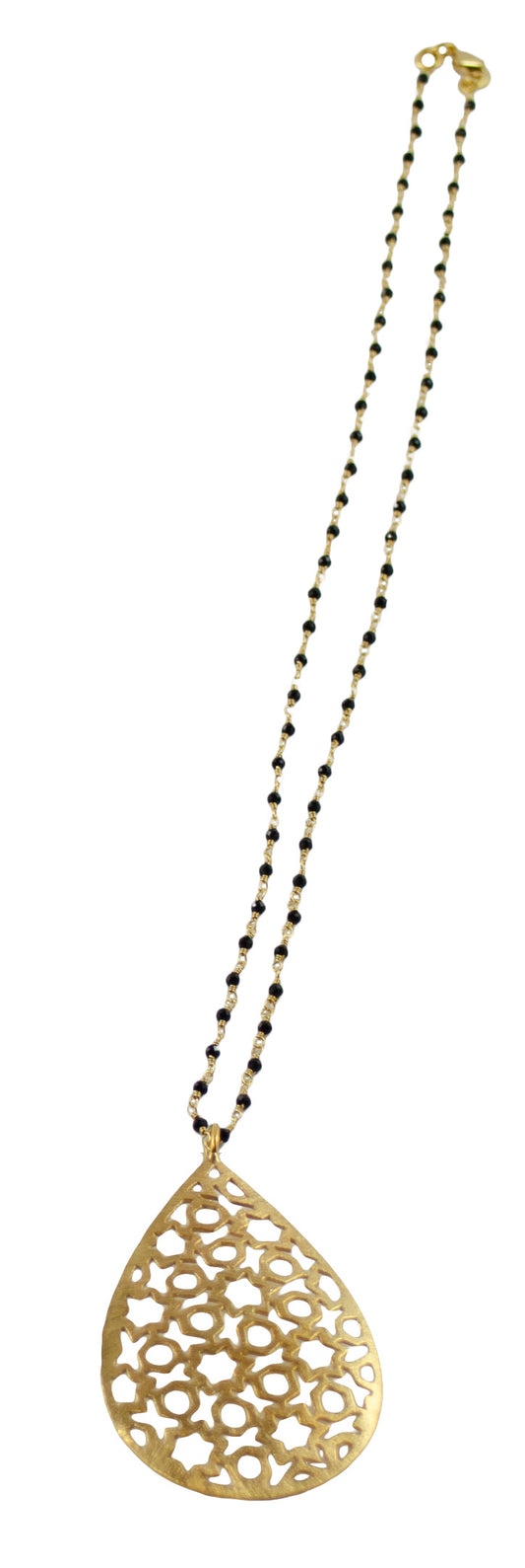 Euro Gold Jali Drop Necklace A5a 60cm