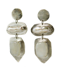 Moonstone  and Biwa Pearl Earrings Lux matte finish. AIEMN2.89.