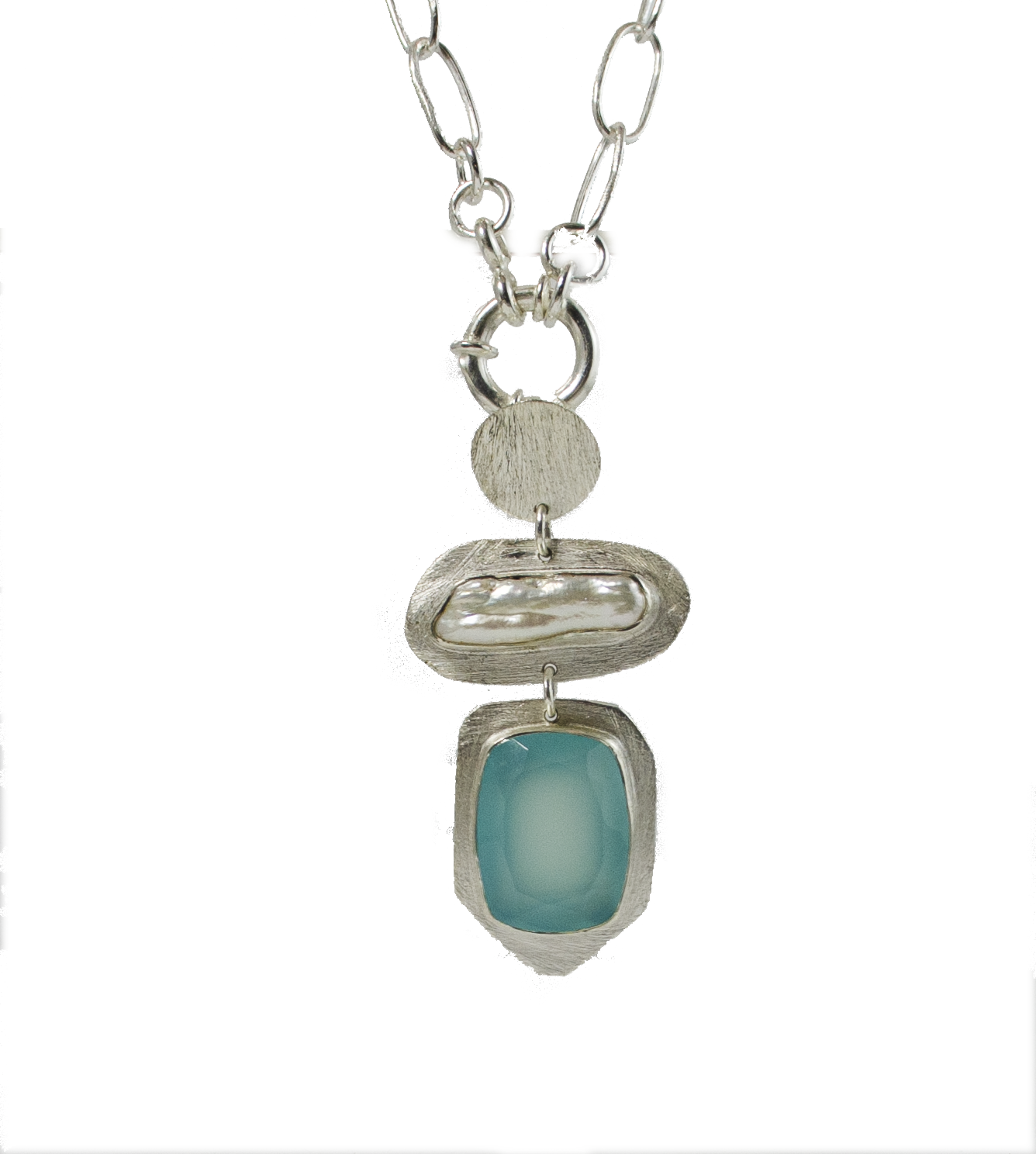 a1 Gem and Biwa Pearl Pendants matte finish. Lux