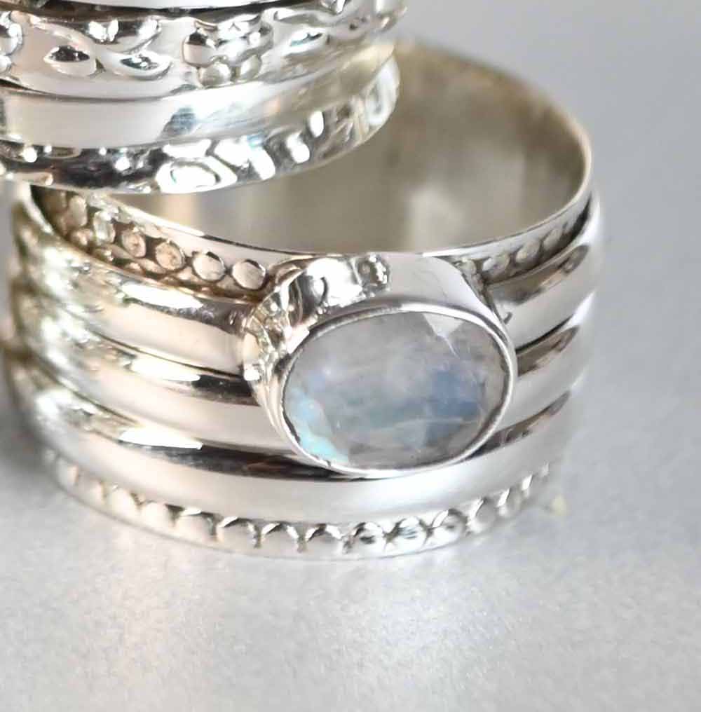 Gemstone Spinner rings.  lux