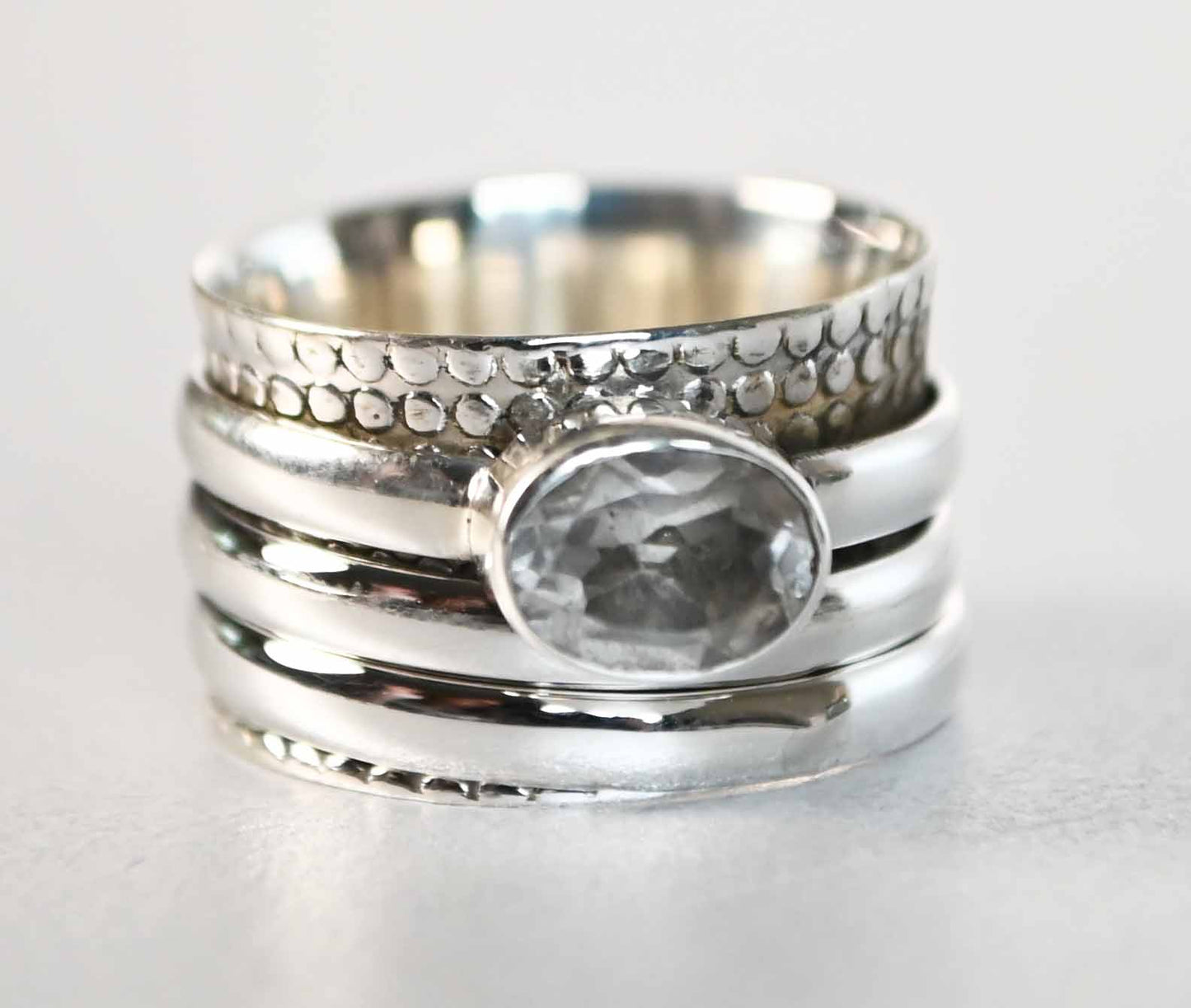 Gemstone Spinner rings.  lux