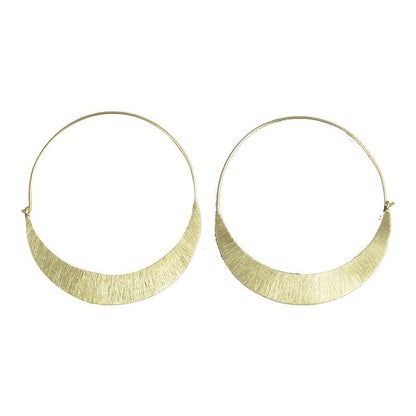 Euro Gold Low Loop Hoop Earrings B6