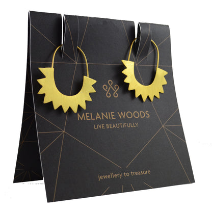 Euro Gold Jagged Hoop Earrings B28