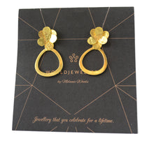 Euro Gold Flower Hoop Earrings B32