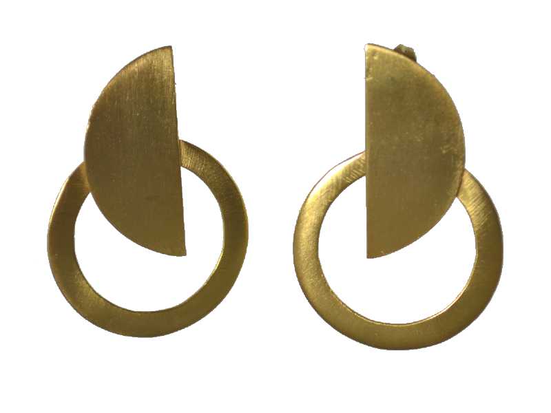 Euro Gold Geometric Stud Earrings B44