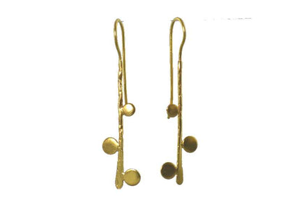 Euro Gold 3 bubbles hook Earrings B47