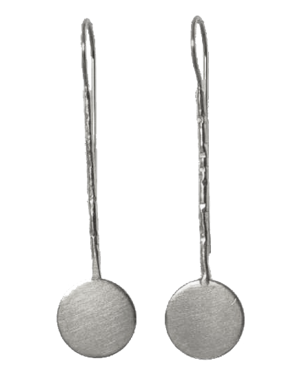 Euro Silver circle long hook Earrings C48