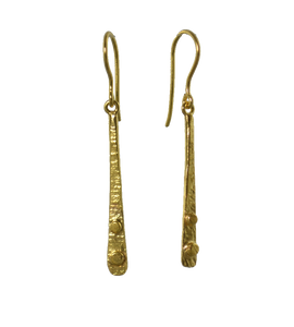 Euro Gold motif long hook Earrings B50