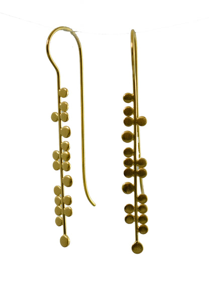 Euro Gold Fern Stem Earrings B66