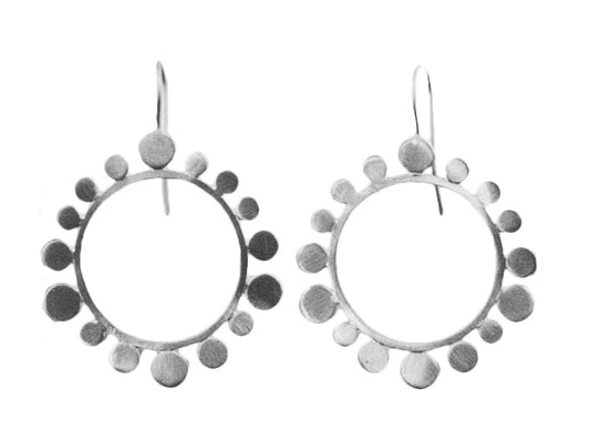 Silver Wash Bubble Drop Earrings C19