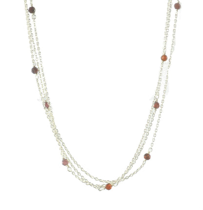 3mm Gemstones on  gold 45 cm Chain Necklace A50