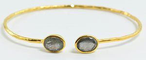 Euro Gold cuff bangle with gems- A21