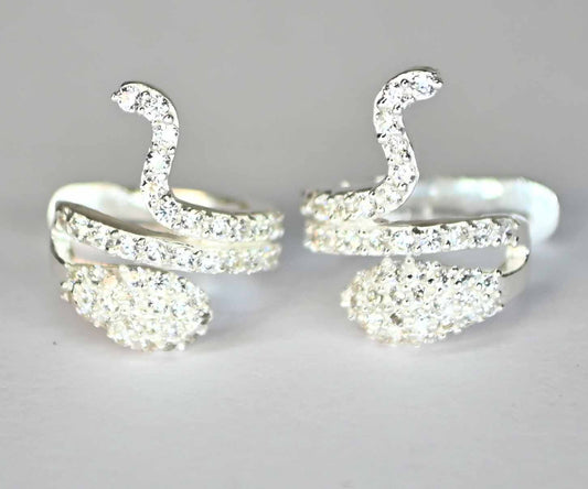 Sterling Silver Earring Snake Cuffs CEC