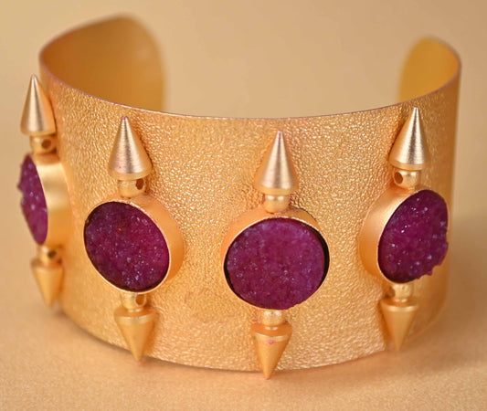 Diva Gold Cuff Raw Druzy, 5 colourway's