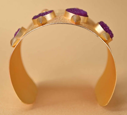 Diva Gold Cuff Raw Druzy, 5 colourway's