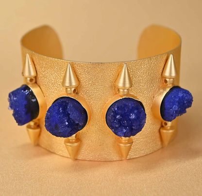 Diva Gold Cuff Raw Druzy, 5 colourway's