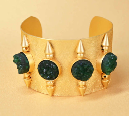 Diva Gold Cuff Raw Druzy, 5 colourway's