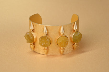 Diva Gold Cuff Raw Druzy, 5 colourway's