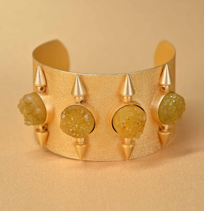 Diva Gold Cuff Raw Druzy, 5 colourway's