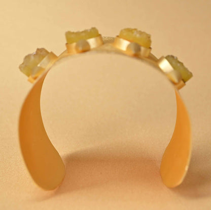 Diva Gold Cuff Raw Druzy, 5 colourway's