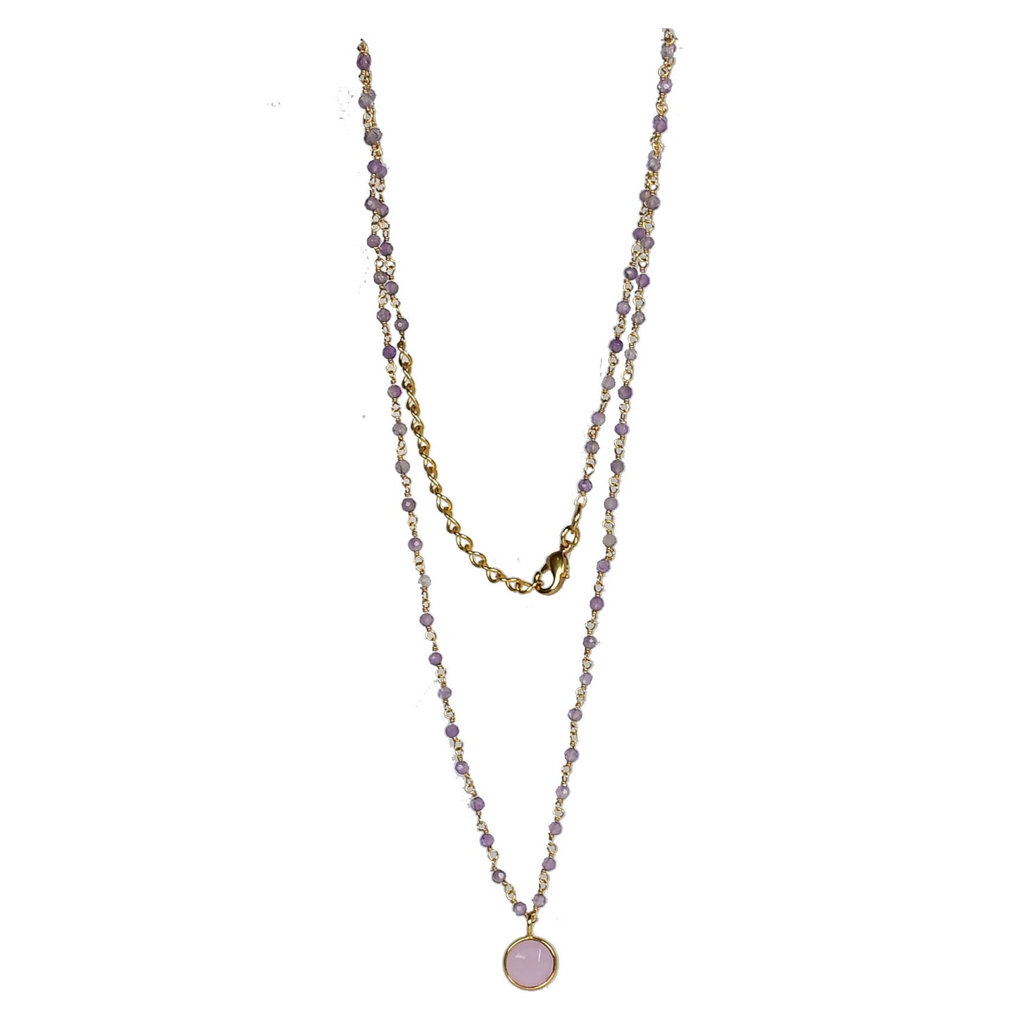 Euro Gold  Assorted Gemstones 45 cm plus 5 cm extender chain Necklace A1.