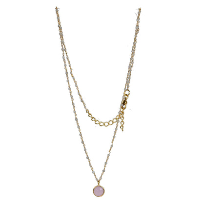 Euro Gold  Assorted Gemstones 45 cm plus 5 cm extender chain Necklace A1.