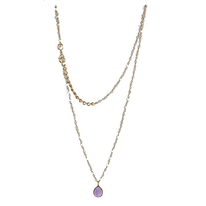 Euro Gold  Assorted Gemstones 45 cm plus 5 cm extender chain Necklace A1.