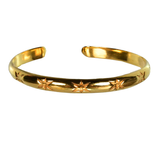 Euro Gold Star Cuff bangle A25