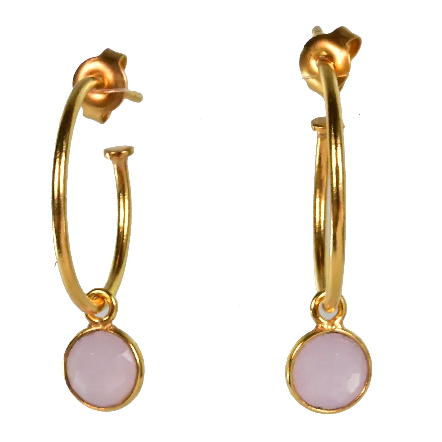 Euro Gold Gem Hoop Earrings A9B multi gems available