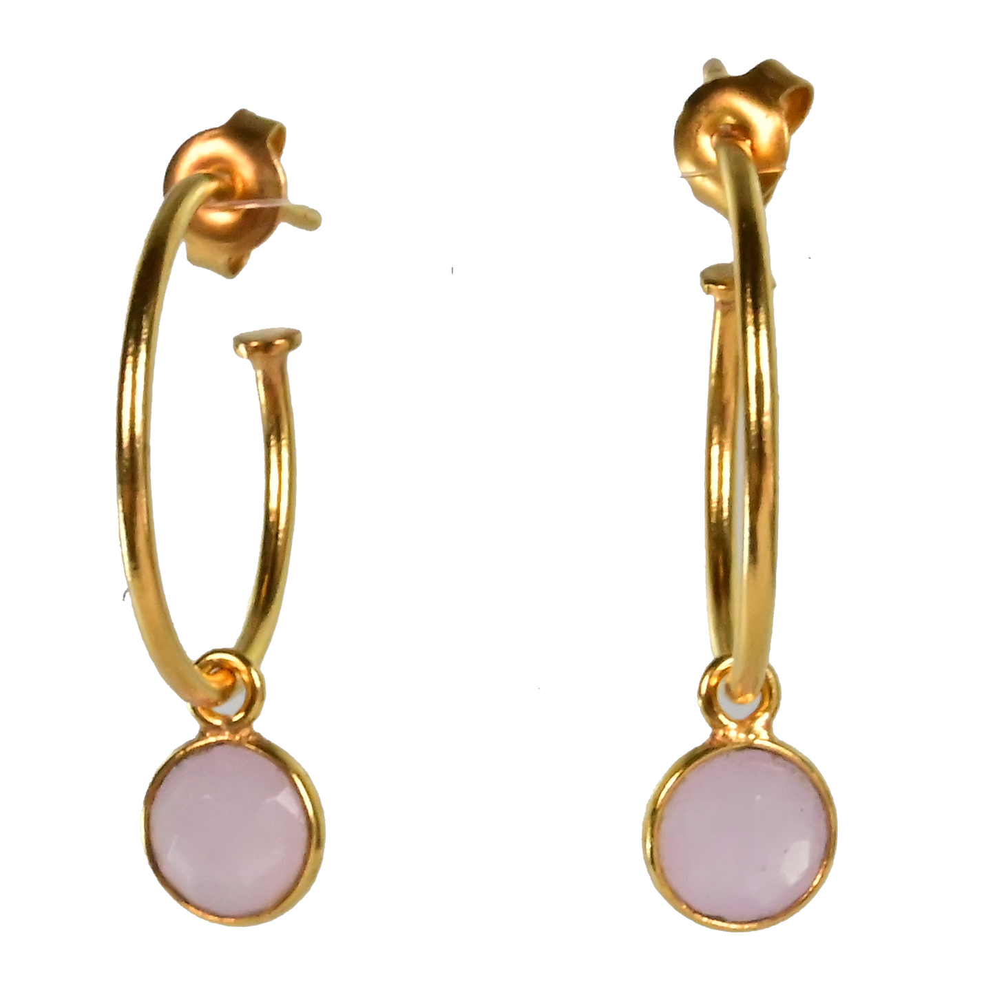 Euro Gold Gem Hoop Earrings A9B multi gems available