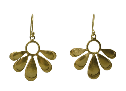 Small Euro Gold Daisy Drop Earrings B30A