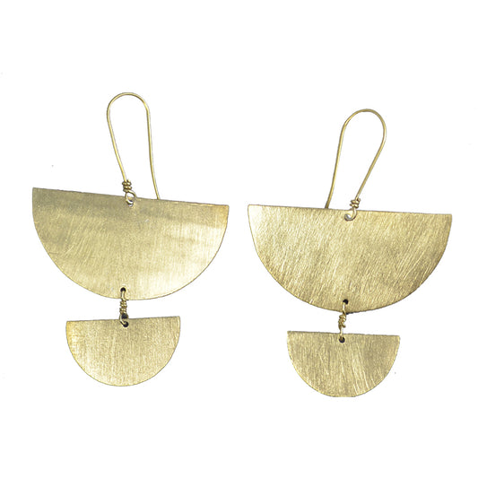 Euro Gold Fan Drop Earrings B26A