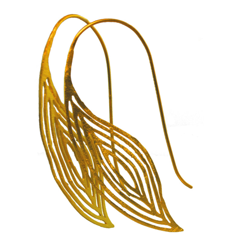 Euro Gold Loose Leaf Earrings B33L