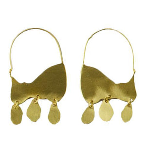 Euro Gold Loose Tassel Hoop Earrings B14