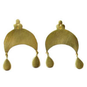 Euro Gold Moon Drop Stud Earrings B9