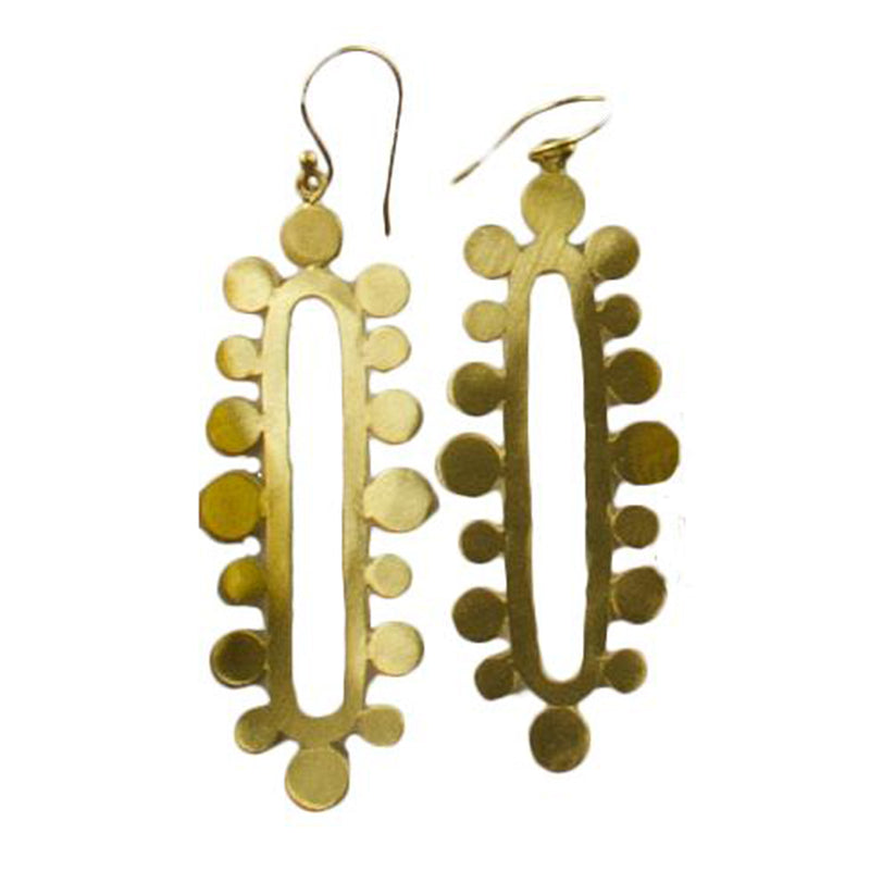 Euro Gold Oval Bubble Drop Earrings B18