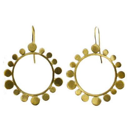 Euro Gold Round Bubble Drop Earrings B19